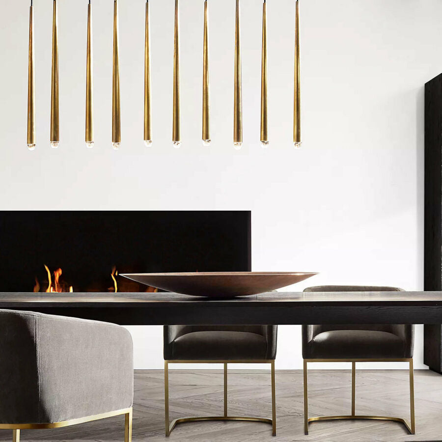 Melinda Metal Retangular Chandelier, Contemporary Lighting Fixture