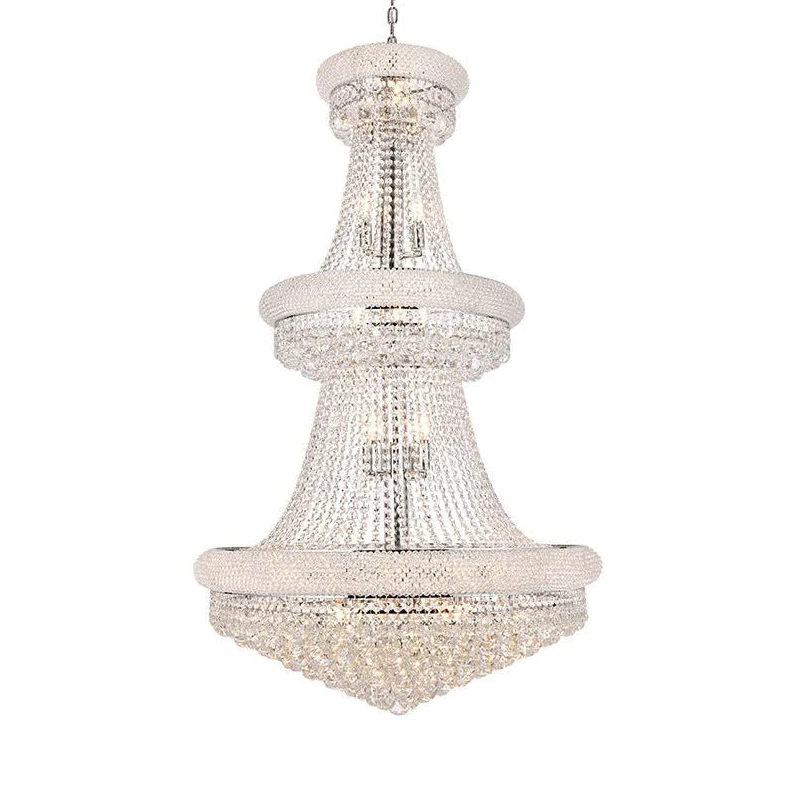 Luxury French Empire Chandelier for Villa Hall Ceiling Three-layers Crystal Light for Hotel Lobby