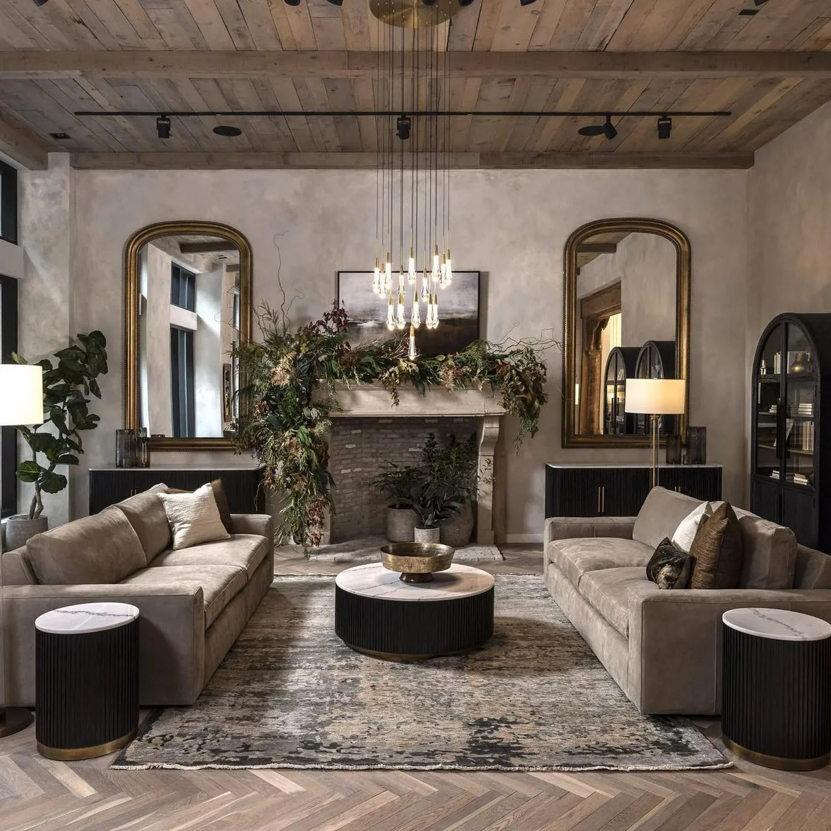 Soltaire Round Chandelier 17" 24" 36“ 58“-Chandeliers-Merlin Lamps-Brass-17"-merlinlamps