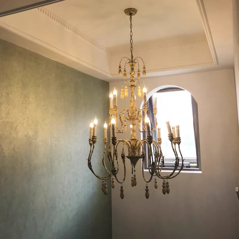 French Vintage Candle Chandelier for Living Room/Bedroom