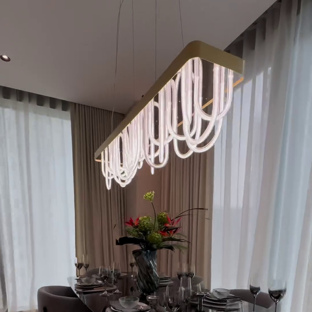 Modern Wavy Chandelier for Dining Room/Kitchen Island