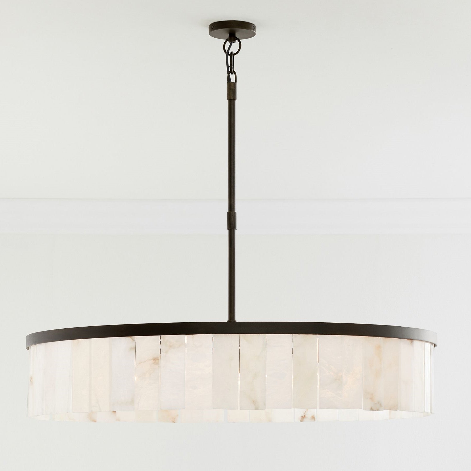 Windham Alabaster One-Tile Round Chandelier