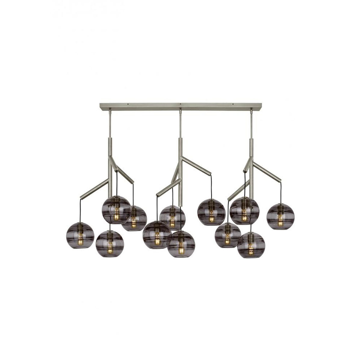 Art Glass Ball Sedona Triple Chandelier