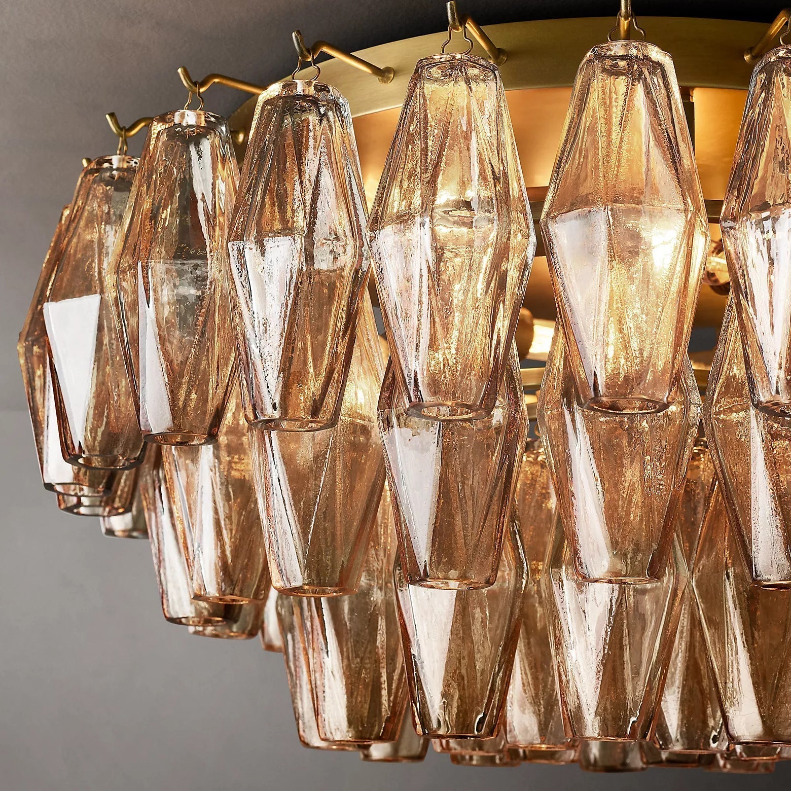 Renee Glass Round Flush Mount 24"