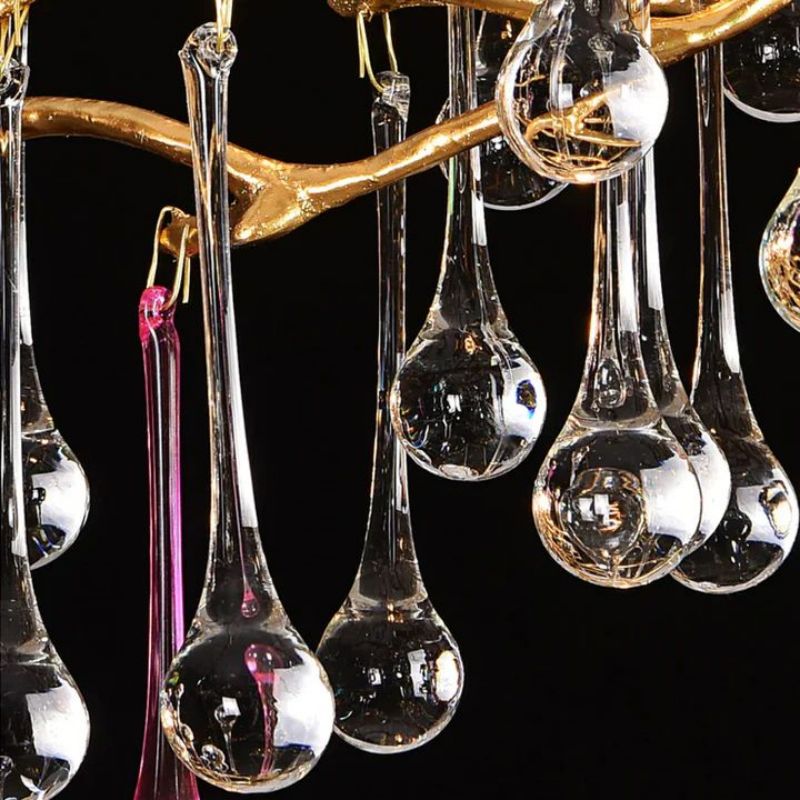 Runl Colorful Crystal Aluminum Branch Chandelier