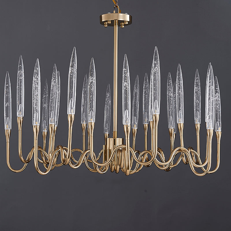 8141R Brass Glass chandelier
