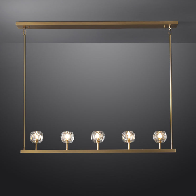 Kristal Ball Linear Crystal Chandelier, Dining Table Lamp, Kitchen Island Lamp