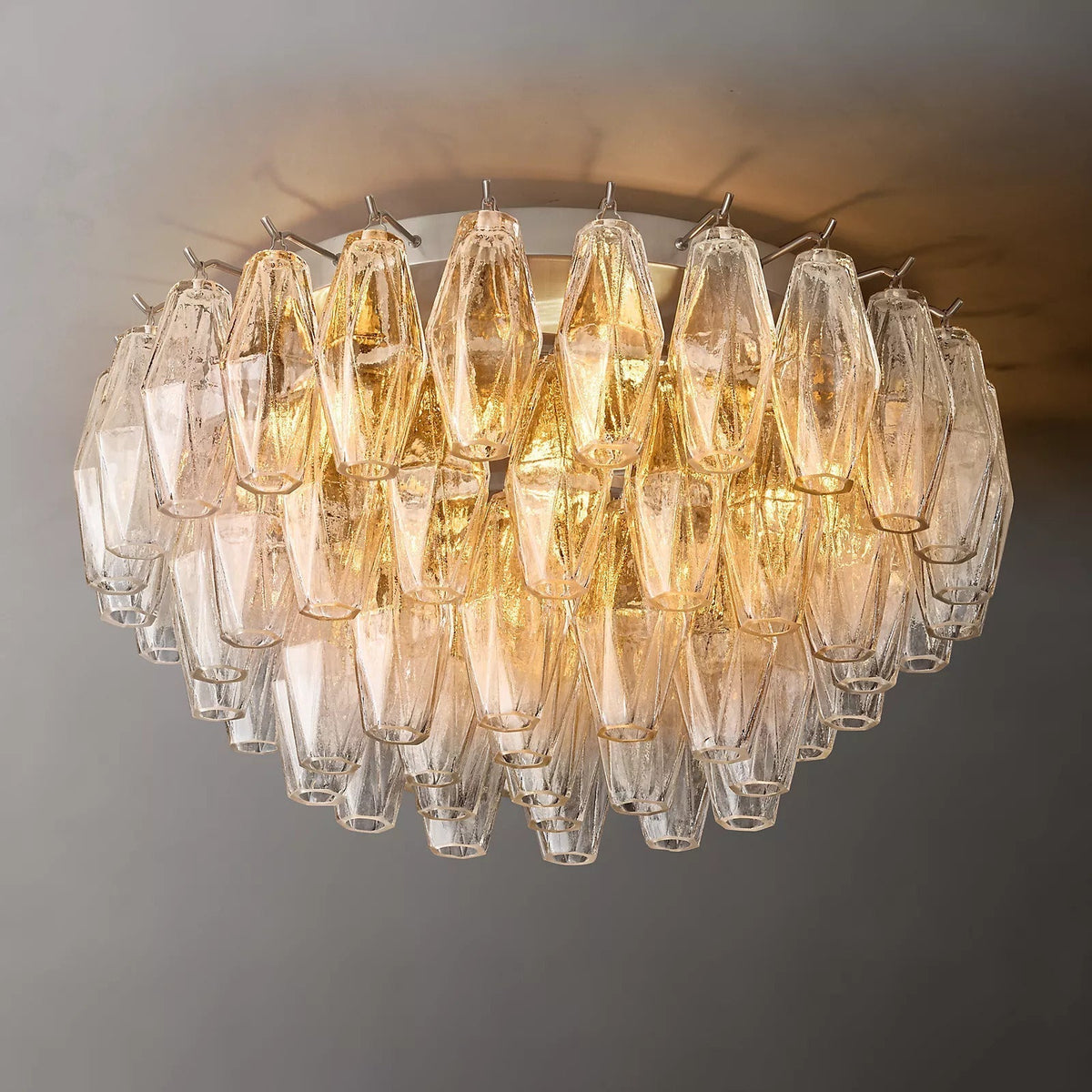 Renee Glass Round Flush Mount 24"