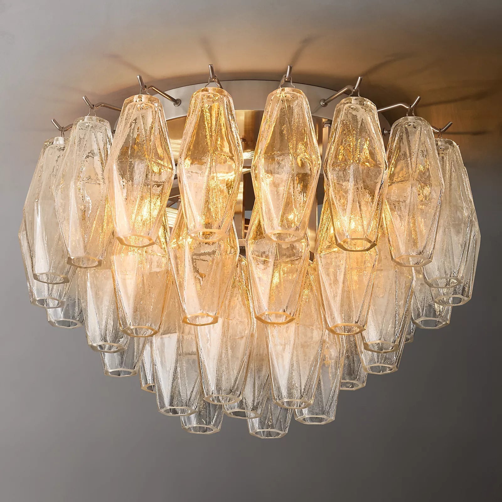 Renee Glass Round Flush Mount 17"