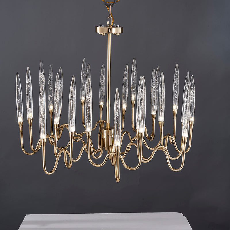 8141R Brass Glass chandelier