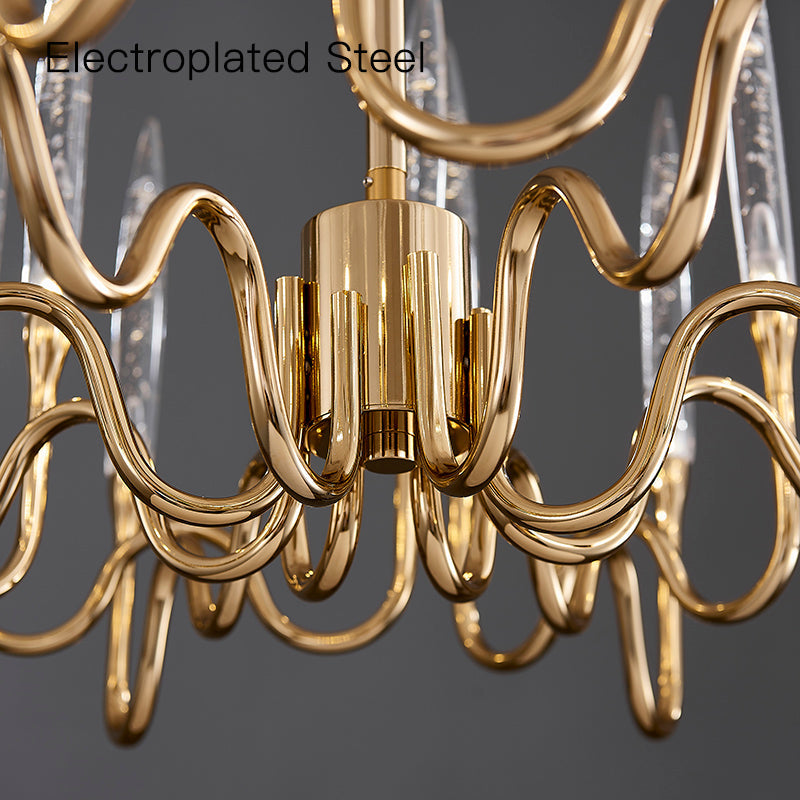 8141R Brass Glass chandelier