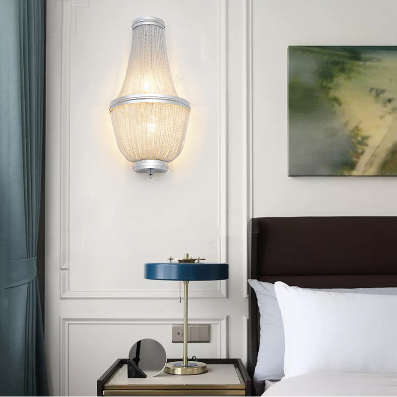 Nyasia Aluminum Chain Wall Sconce for Living Room, Kitchen, Bedroom