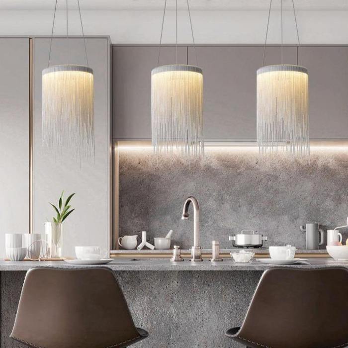 Daniel Aluminum Chain Tassel Pendant Light