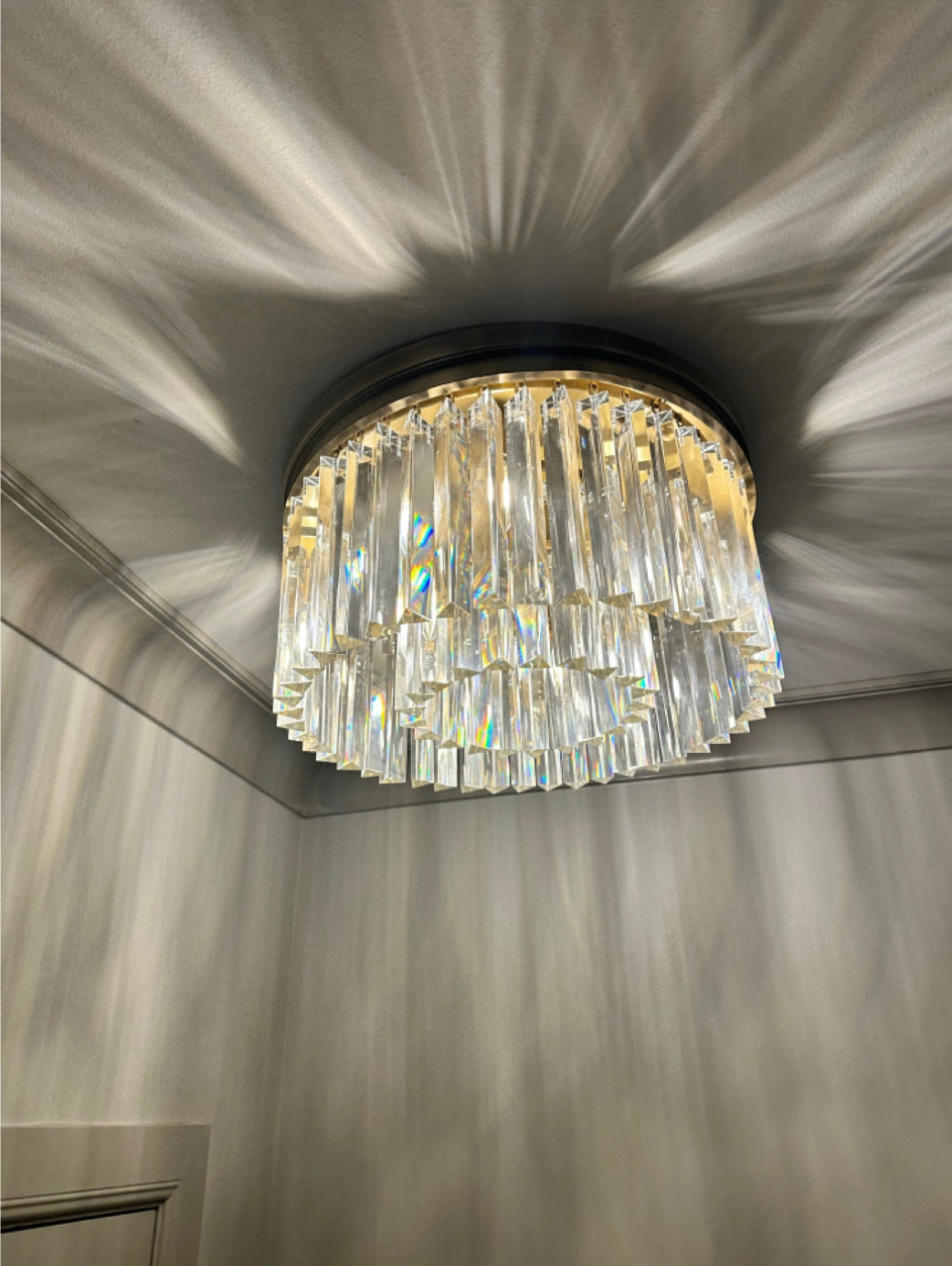 Rhys Crystal Round Flushmount 19"