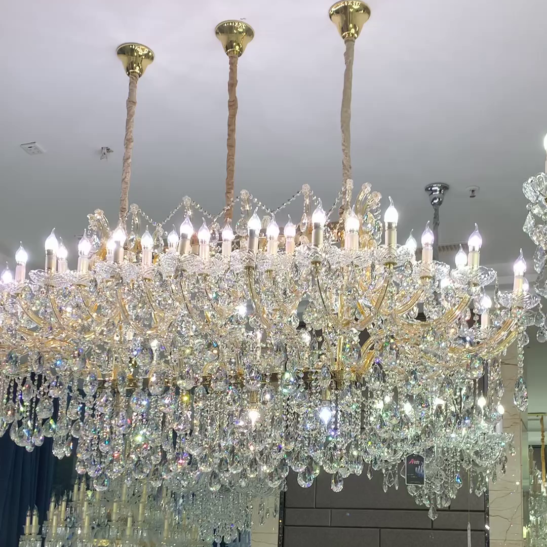 Luxury Royal Rectangular CanMLe Crystal Chandelier for Dining Room/Kitchen Island