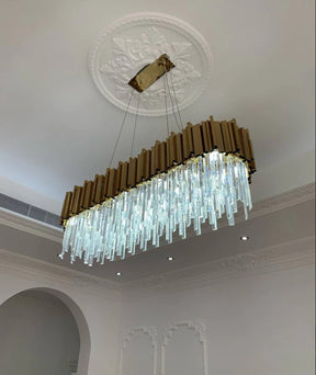 Gold/Silver Round Modern Tiered Metal Crystal Chandelier