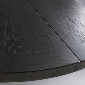 Round Oak Extension Dining Table with Leaves