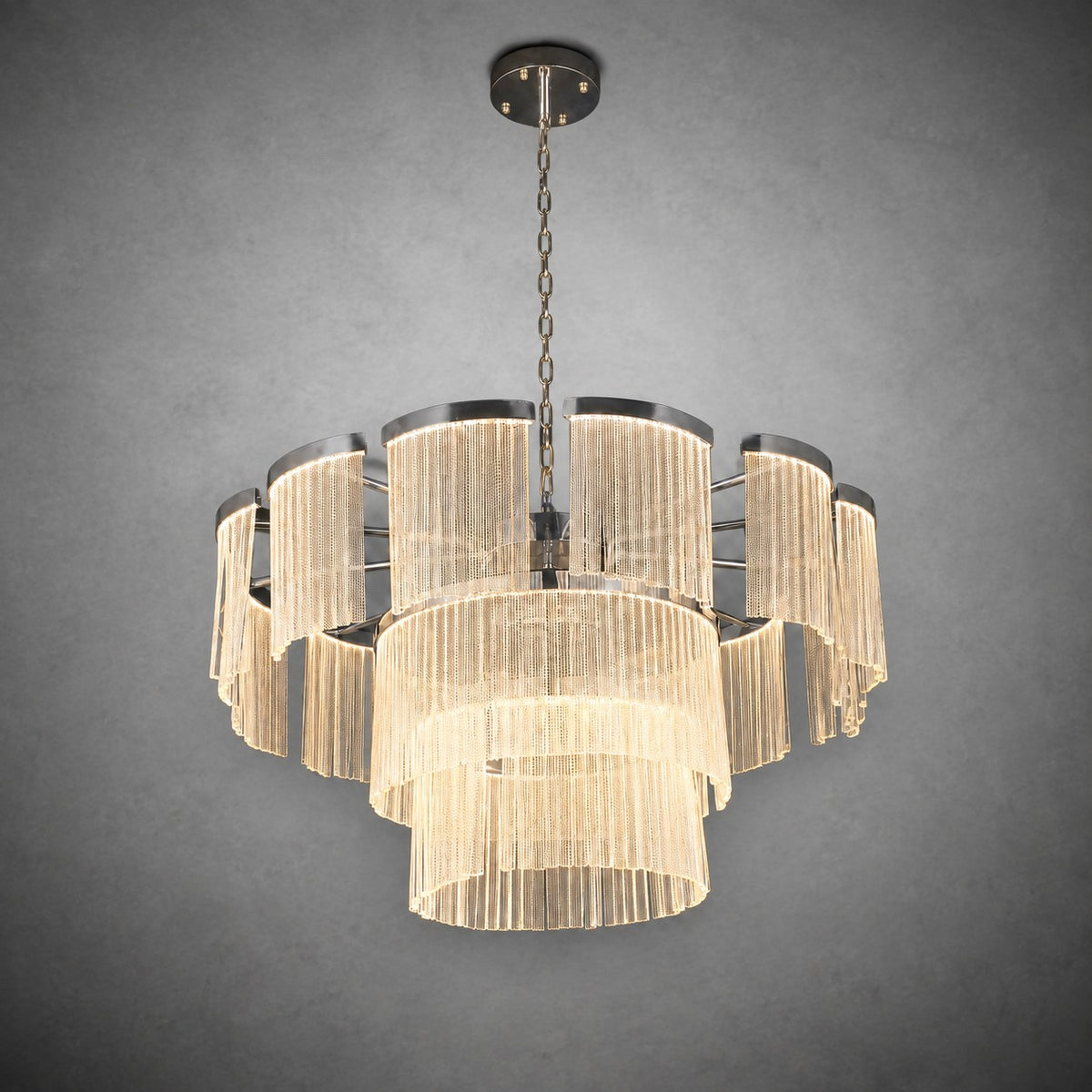 Prismata Crystal Modern Sculptural Ring Chandelier