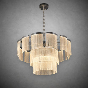 Prismata Crystal Modern Sculptural Ring Chandelier