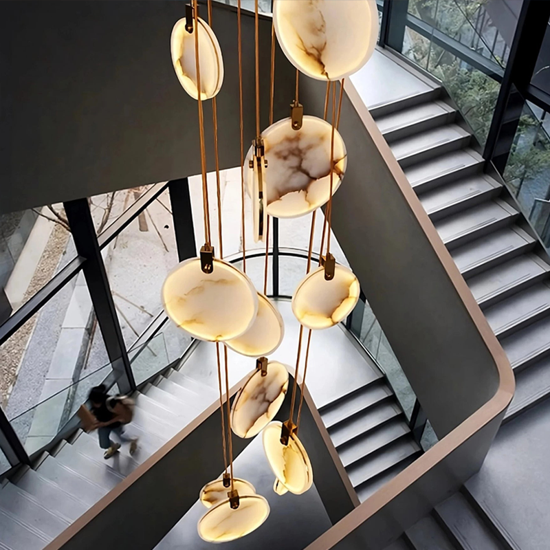 Alabaster Long Staircase Chandelier 5 styles