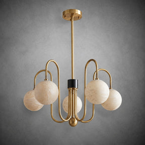 Brass Arc Alabaster Pendant Light
