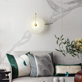 Merlin Alabaster Round Bedroom Bedside Wall Sconce