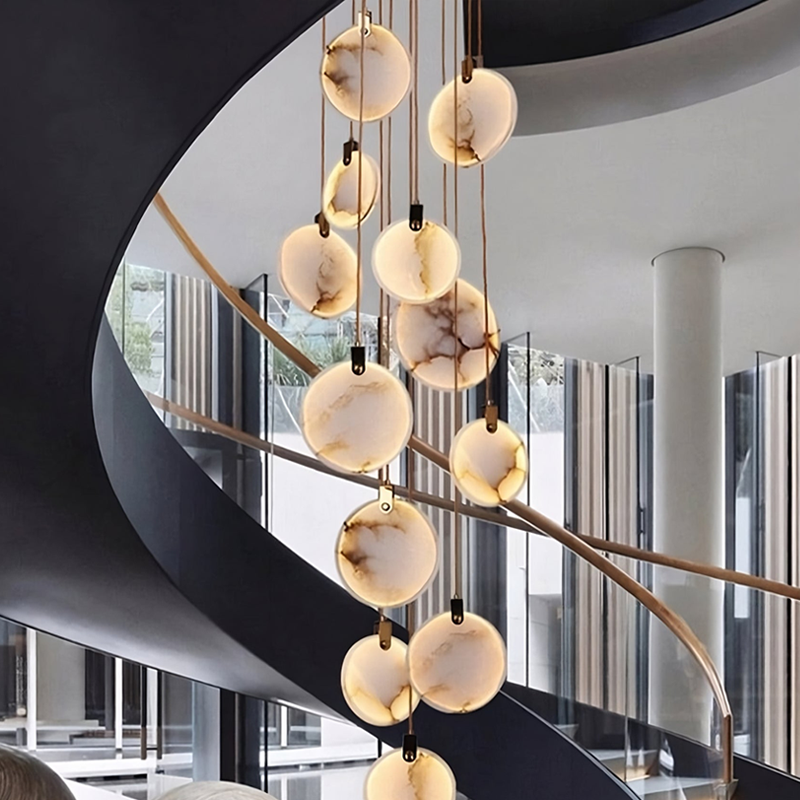 Alabaster Long Staircase Chandelier 5 styles