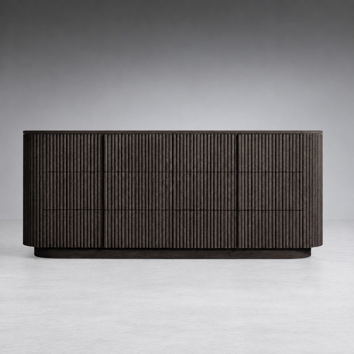 Reeded Oak Dresser with Curved Contours
