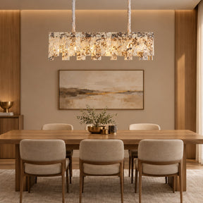 Modern Snowcrest White Luxury stone Linear Chandelier