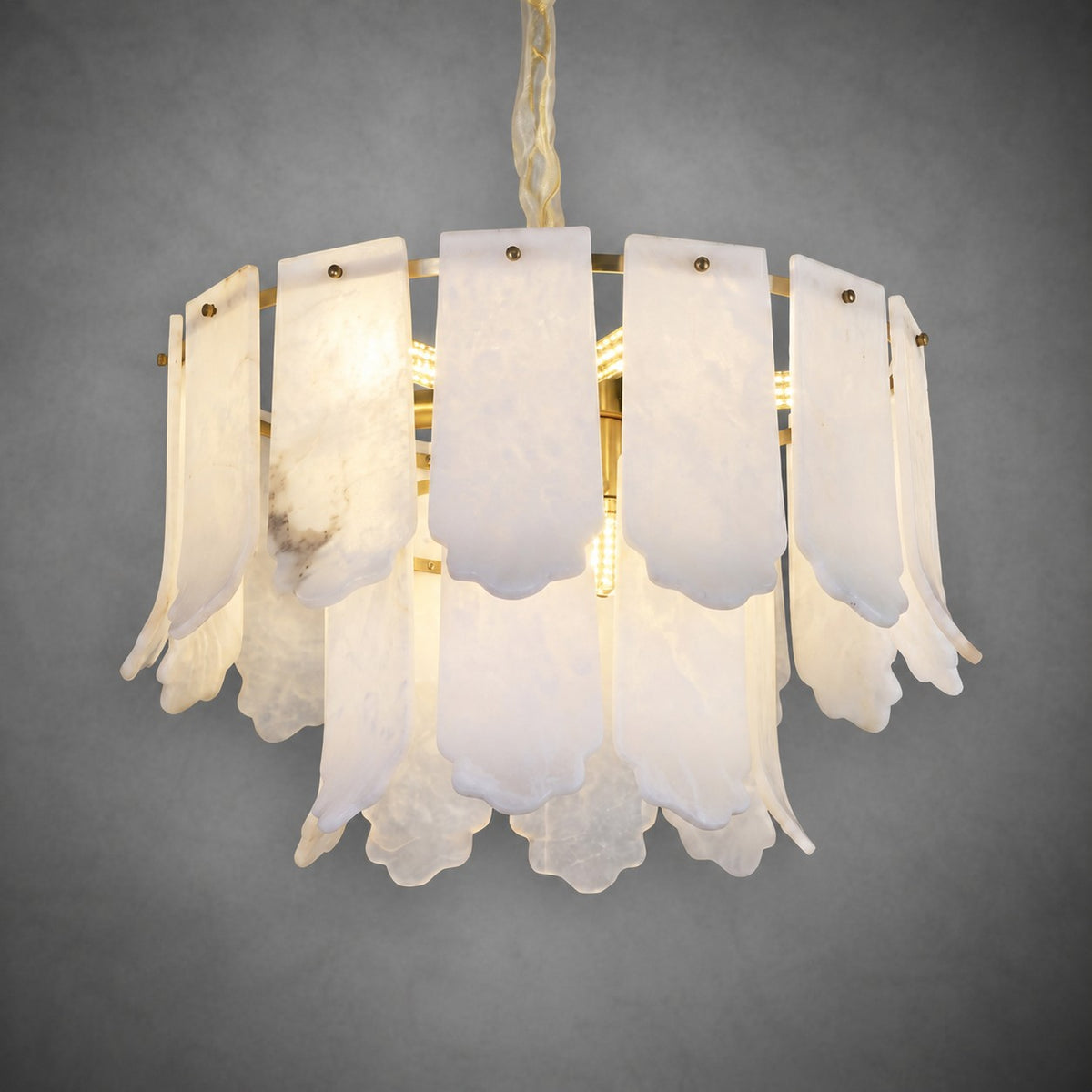 Hollis Modern Alabaster Round Pendant Light
