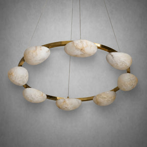Ciottolo Modern Alabaster Ring Chandelier