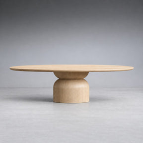 Hand-Sculpted Modern Oval Oak Dining Table