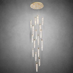 Halsey Icicle Crystal Glass Stairwell Chandelier 47" D