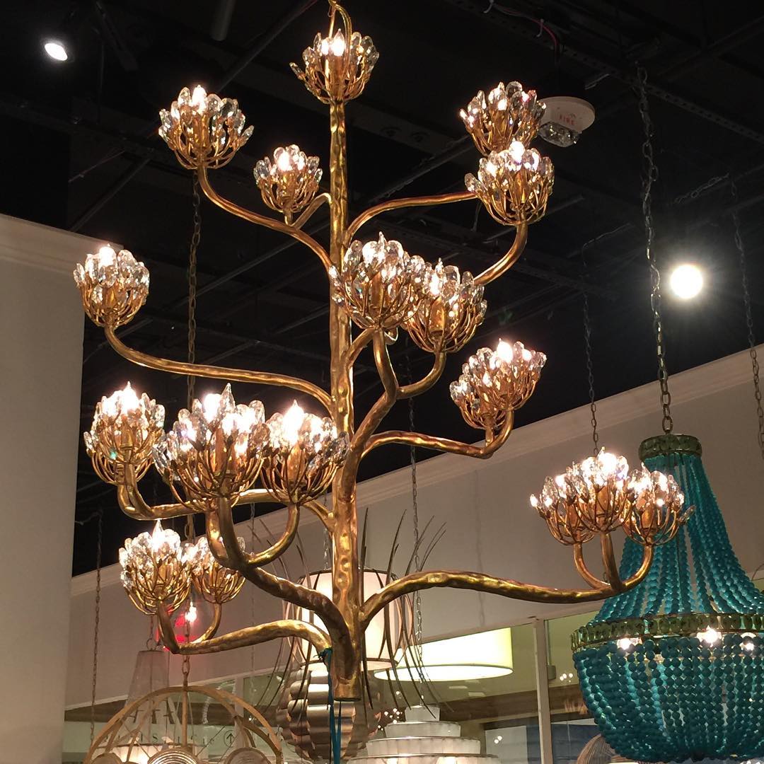 Luxury Branch Flower Chandelier in Gold for Living Room Staircase and Bedroom Lighting - Yovalighting