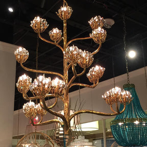 Luxury Branch Flower Chandelier in Gold for Living Room Staircase and Bedroom Lighting - Yovalighting