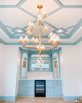 Luxury Branch Flower Chandelier in Gold for Living Room Staircase and Bedroom Lighting - Yovalighting