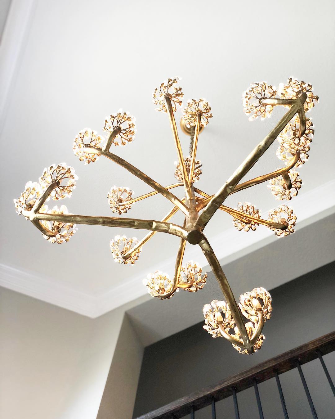 Luxury Branch Flower Chandelier in Gold for Living Room Staircase and Bedroom Lighting - Yovalighting
