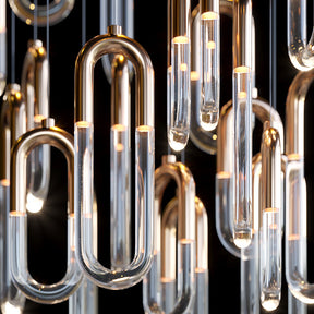 Orlisse Gold Glass Loop Cluster Chandelier
