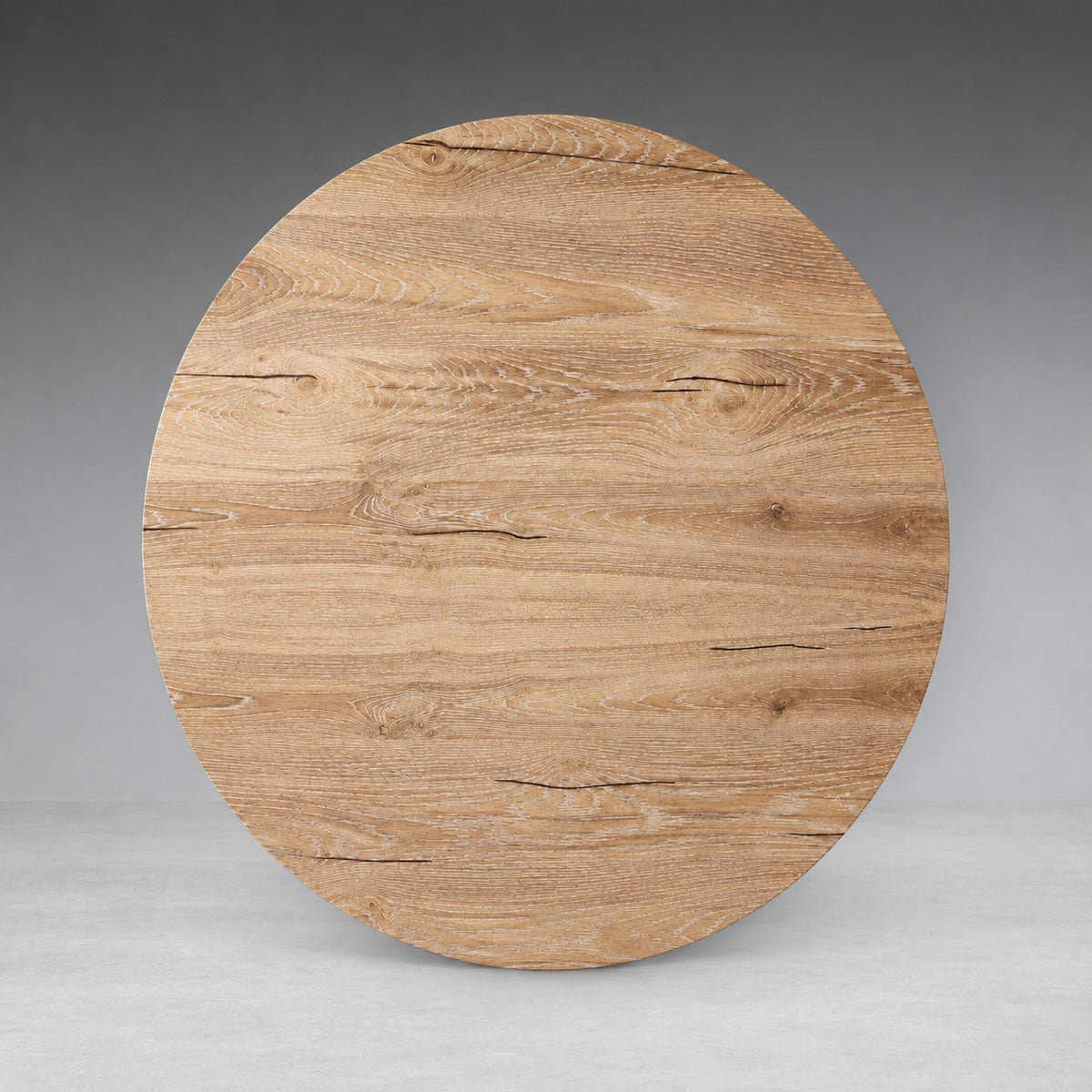 Oak Wood Round Plinth Coffee Table