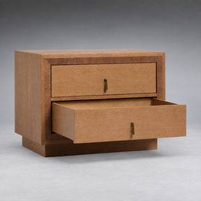 Two-Drawer Oak Bedside Table