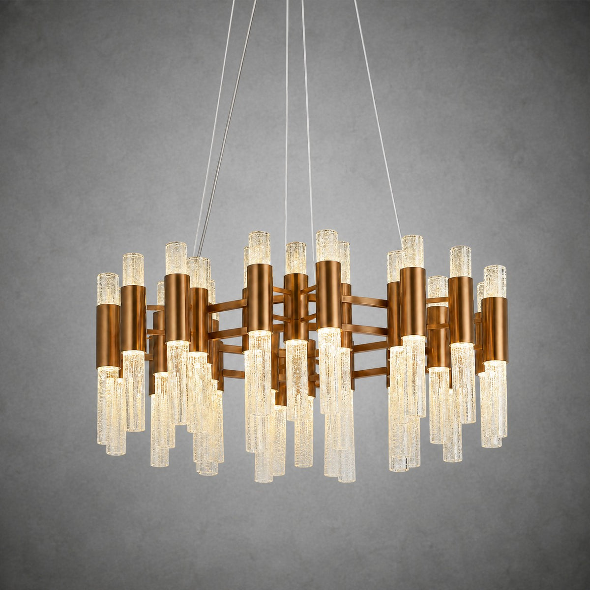 Brass Halo Chandelier