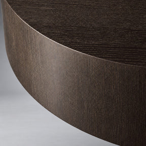 Oak Wood Round Plinth Coffee Table