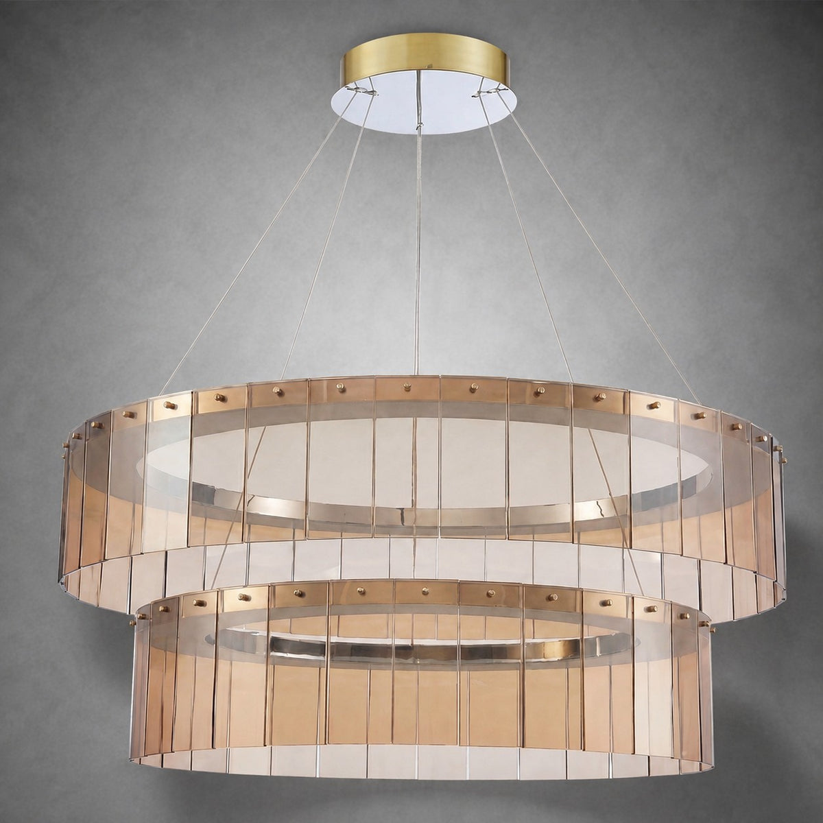 Dalton Glass Tiered Chandelier 39"