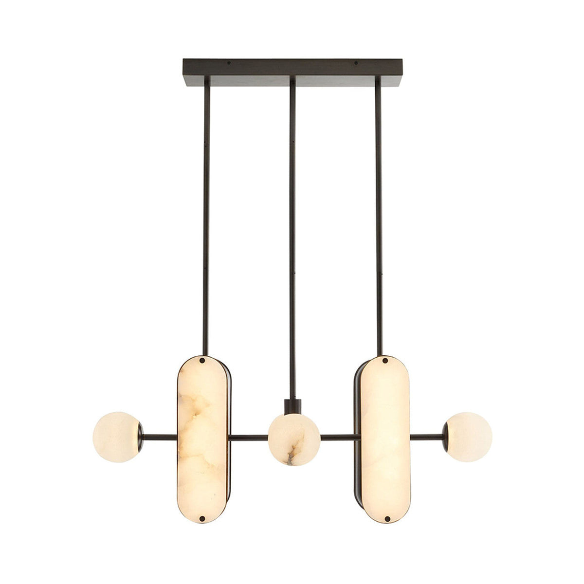 Bastian Alabaster Pendant Light, Designer Linear Chandelier Lighting