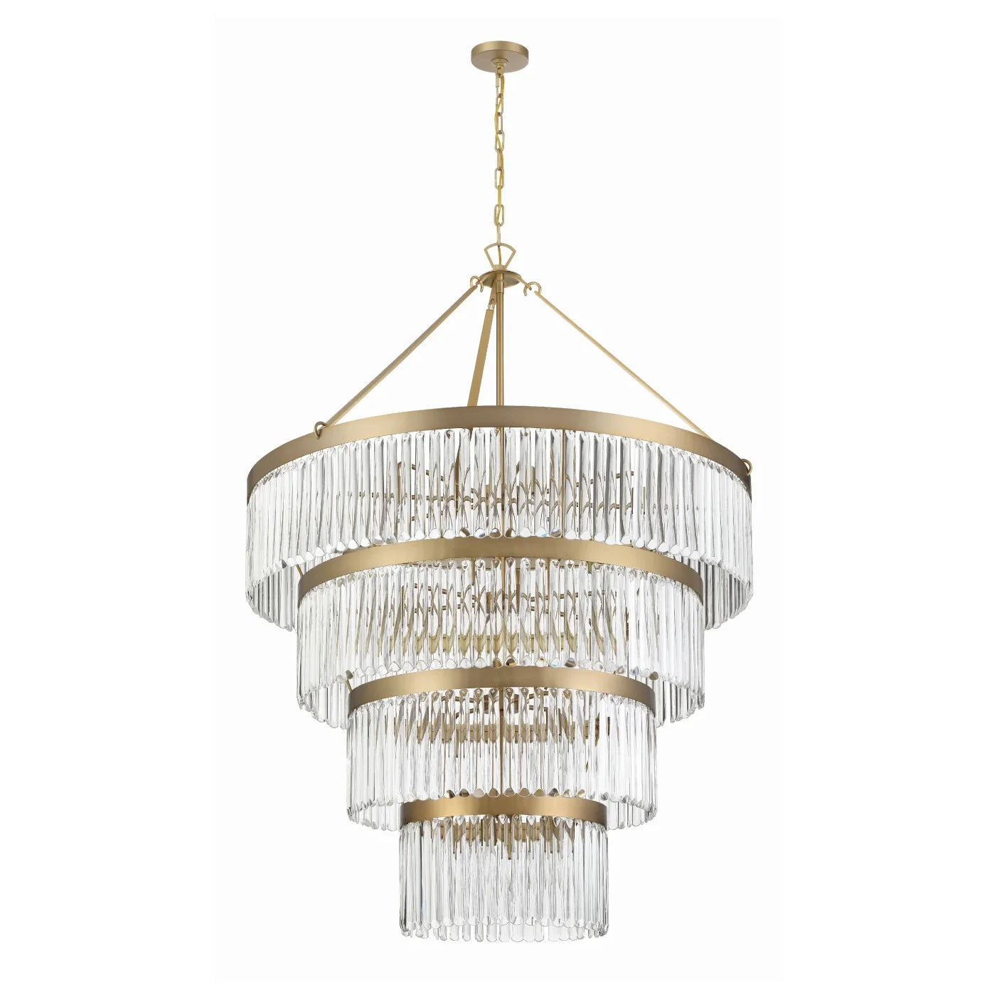 Emilie Crystal Waterfall Round 4-Tie Chandelier 22 Light 40"W