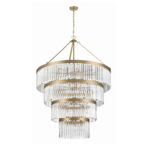 Emilie Crystal Waterfall Round 4-Tie Chandelier 22 Light 40"W