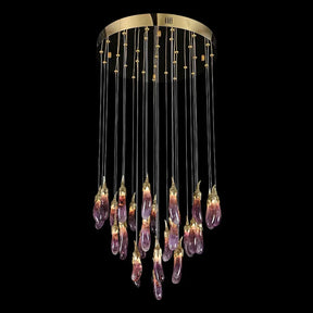 Eggplant-shaped Chandelier Purple Color - Merlin Lamps