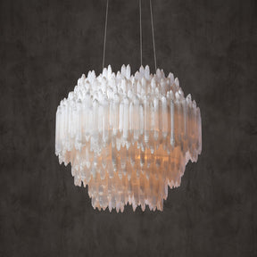 Art Selenite Layer Round Chandelier - Merlin Lamps