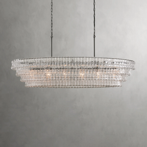 Art Glass Ghiaccio Oval Chandelier