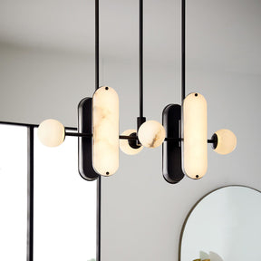 Bastian Alabaster Pendant Light, Designer Linear Chandelier Lighting